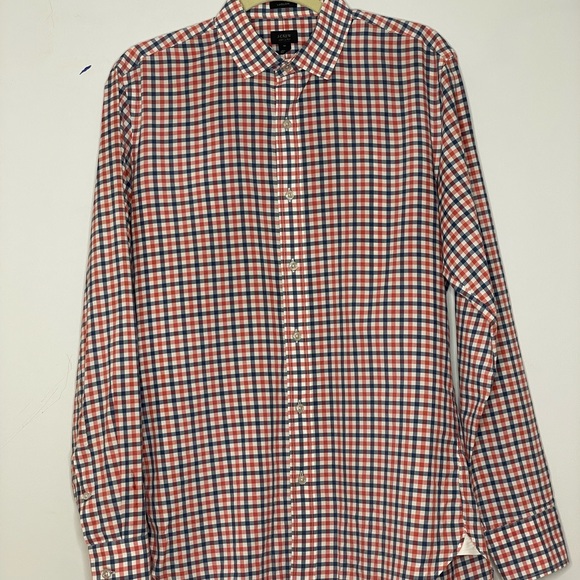 J.Crew Medium Slim Oxford Shirt Red, Blue, White 100% Cotton Casual Button Dow - Picture 10 of 10